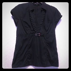 Express black top with teal pinstripes size large